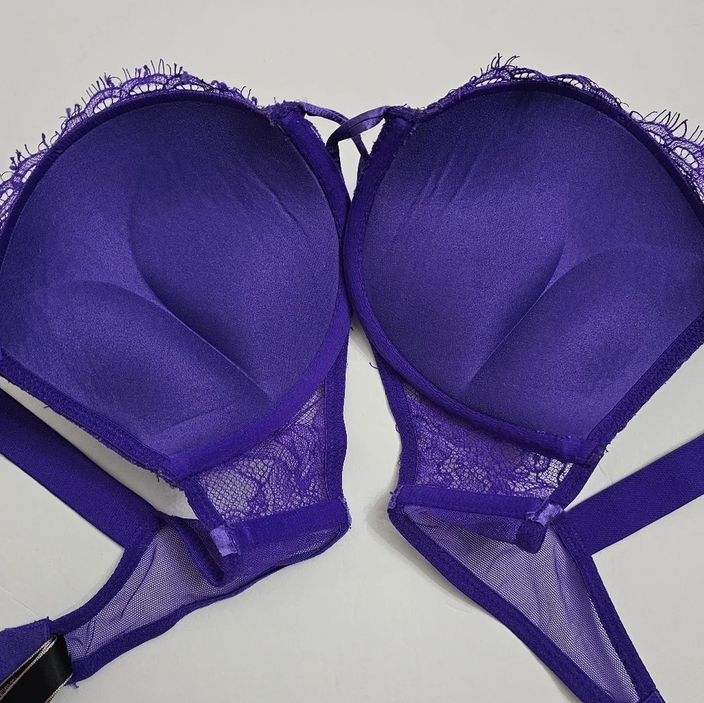 Victoria's Secret Bombshell Add 2 Cups Very Sexy Bling Spellout Strap PushUp Bra - Picture 6 of 10
